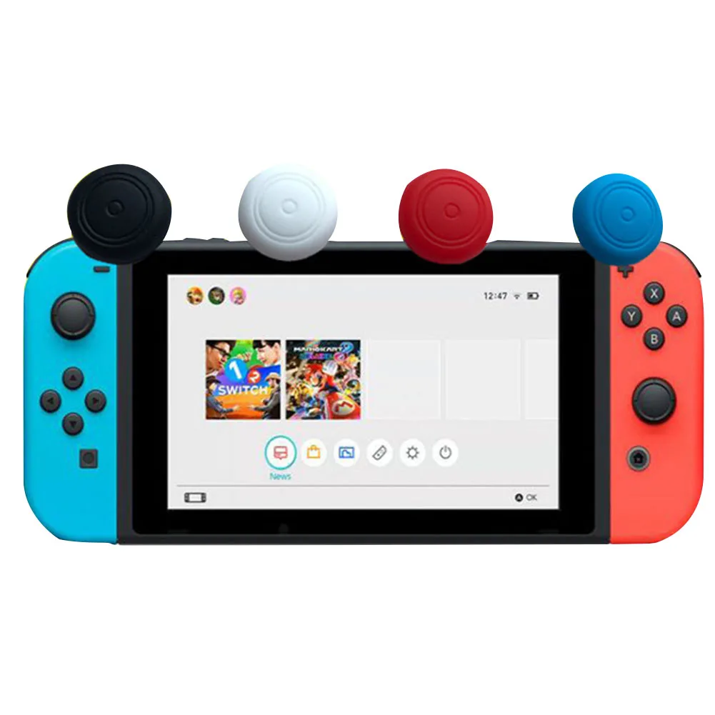 1 Pair Cover Smooth Replacement Grip Game Accessories Protector Cap Thumb Stick Silicone Dustproof Joystick For Nintendo Switch |