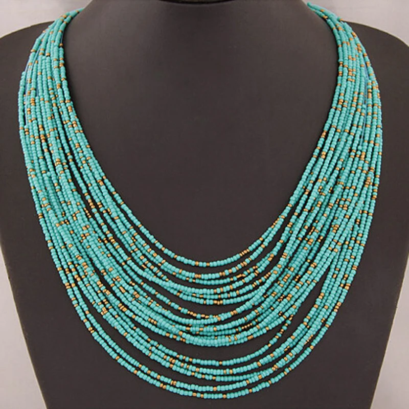 6 видов цветов модное Макси ожерелье богемное этнический воротник Бусы