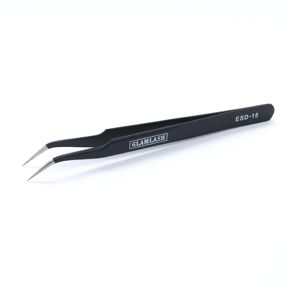 Glamlash ESD-12 ESD-15 Антистатический пинцет Изогнутый пинцет прямой наконечник пинцет Макияж инструмент