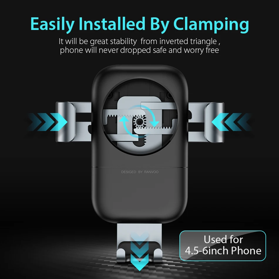 RANVOO автомобильное крепление Ци Беспроводное зарядное устройство для iPhone X 8 10 Вт