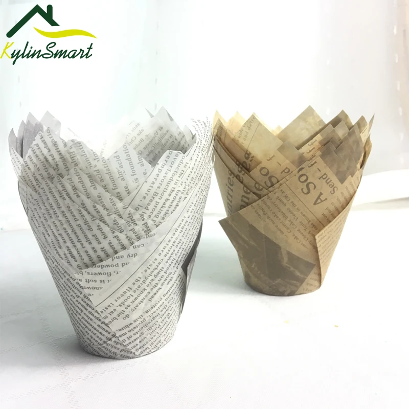 50 шт./компл. стиль газет DIY тюльпаны кекс лайнеры Маффин бумага торт выпечки чашки
