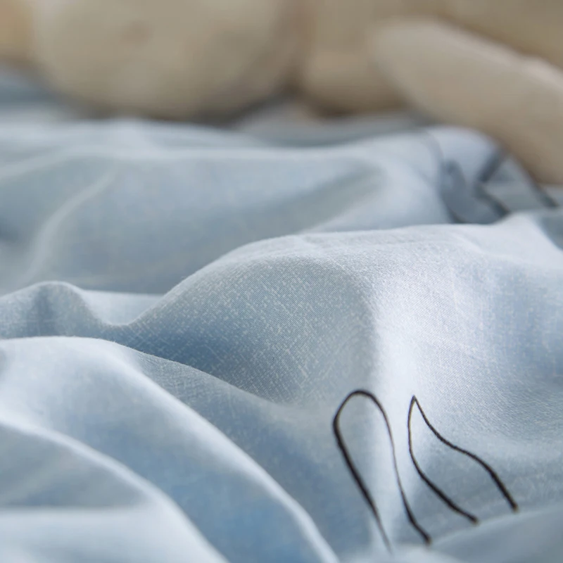 Милое летнее стеганое одеяло с кроликом из мультфильма полиэфирной ткани