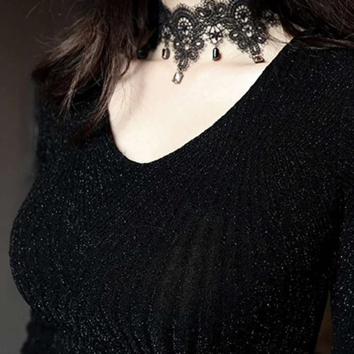 Женские сексуальные платья весна 2020 черное Бандажное облегающее платье с v