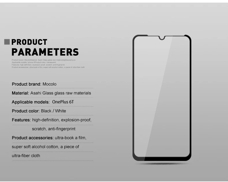 Для OnePlus 6 т Экран протектор Mocolo полное покрытие Полный Клей закаленное стекло 9h пленка для One Plus 6 т Экран протектор