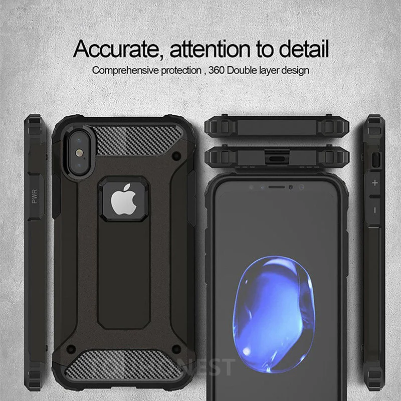 Для iphone X 8 plus XS Max XR чехол жесткий прочный Чехол для iphone 7 plus 6 S 6 5s SE 5 Гибридный Броня чехол для телефона двойная защита тонкий