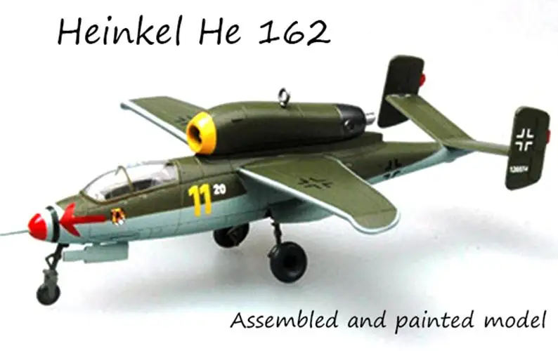 WW2 Немецкий Heinkel He 162 1/72 самолет истребитель Собранный легкая модель| |