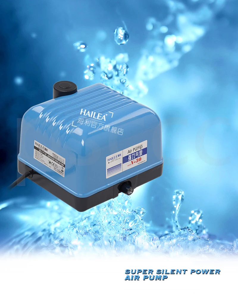 Hailea V 10 20 30 60 мембранный воздушный насос для аквариума, септический бак, воздуходувка, гидропоника, пруд, воздушный компрессор
