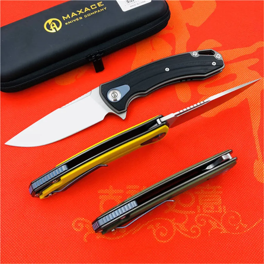 Maxace сбалансированные ножи G10 Ручка M390 сталь атласная папка Открытый Кемпинг рыболовные инструменты