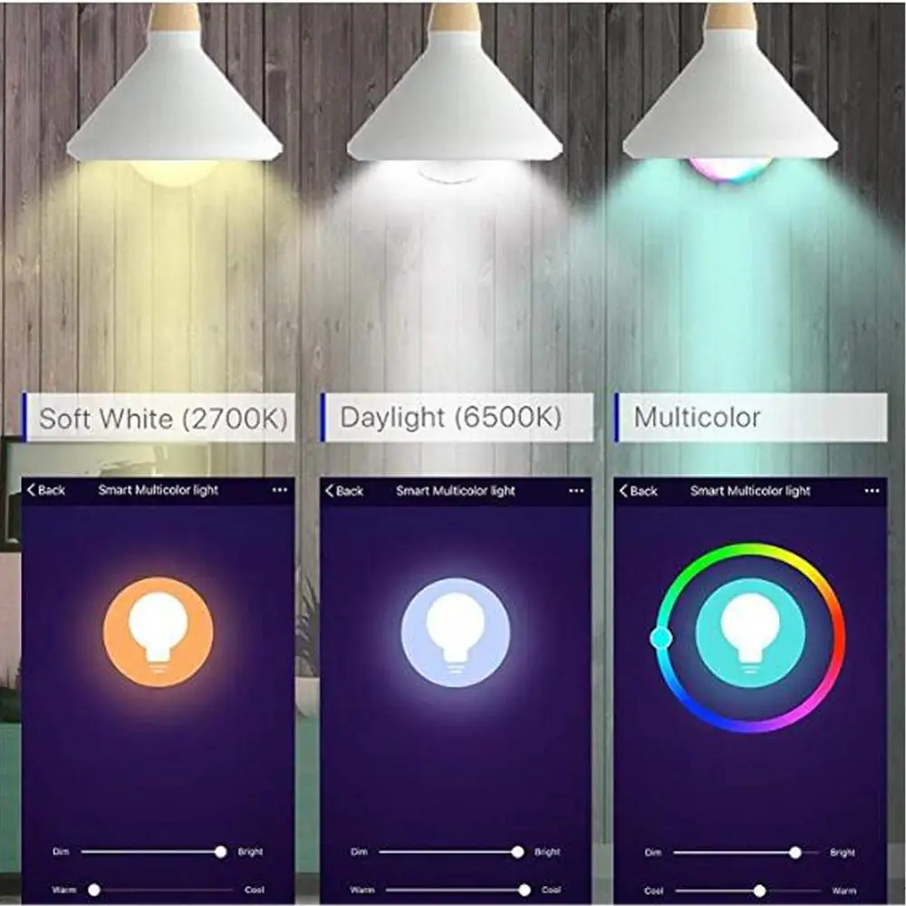 E27 Smart Wifi LED Bulb Colorful Remote Control RGBW Light Lamp for Amazon Alexa Google Home Tuya | Освещение