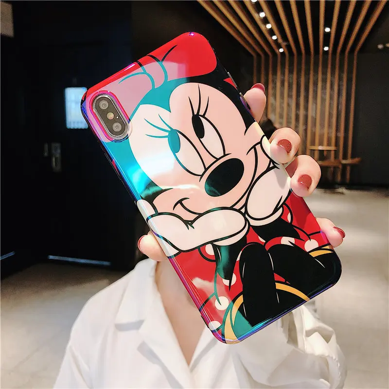 Without Bracket C Милый мультик держатель чехол для Coque iPhone X XS Max 11 11Pro Max чехол Blu-Ray мягкий чехол для телефона для iPhone XR 7 8 6 S Plus чехол - Цвет: Without Bracket C
