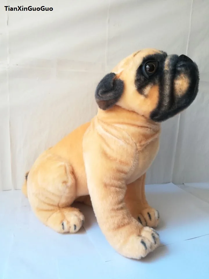 

Большая плюшевая игрушка в виде мопса, 35x30 см, Подарочная подушка на Рождество, w0882