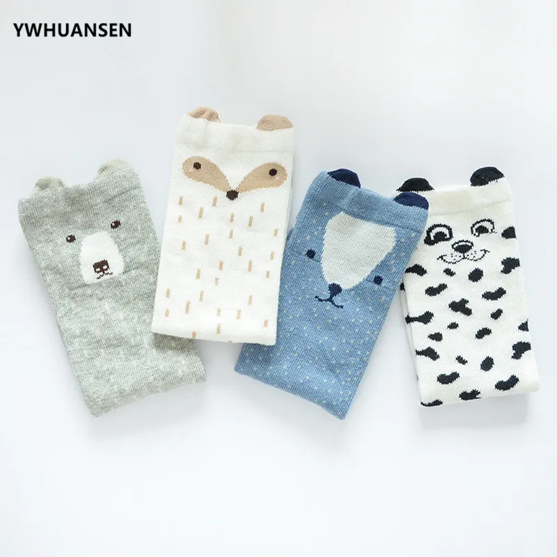 YWHUANSEN/4 пар/лот осенне зимние нескользящие носки для детей детские с милыми
