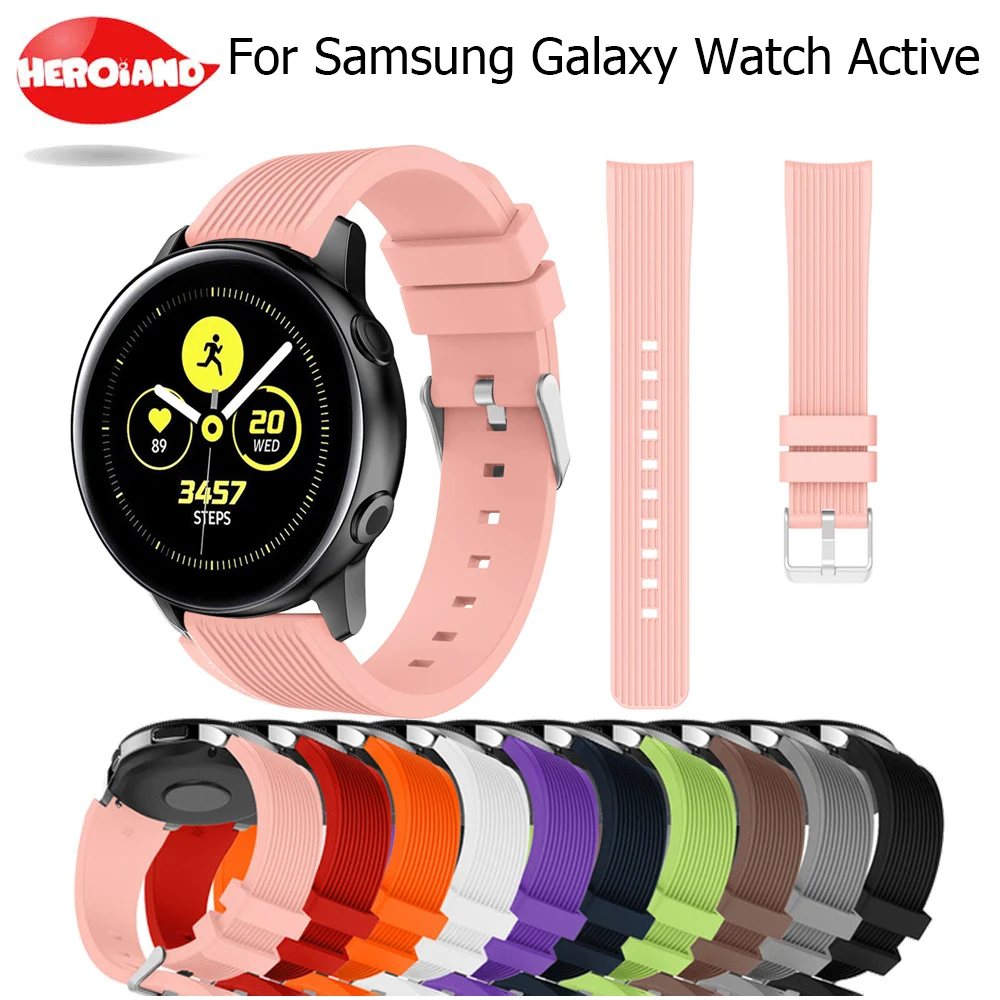 

Ремешок силиконовый для Samsung Galaxy Watch Active, сменный резиновый браслет для Gear S2 Sport/42 мм amazfit BIP, 20 мм