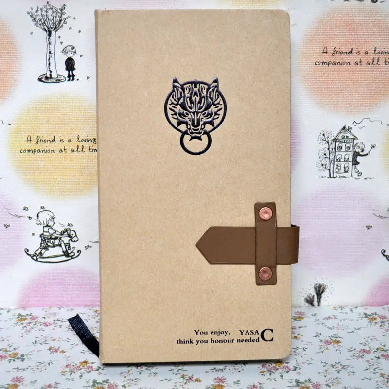 Креативная ретро кожаная тотемная книжка в твердой обложке с пряжкой записные