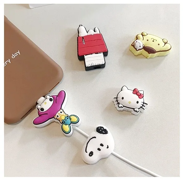 Прекрасный большой шарик укус мультфильм кабель протектор для iPhone 7 X XS 8 pin Универсальный шнур Защитная крышка usb зарядный кабель Winder