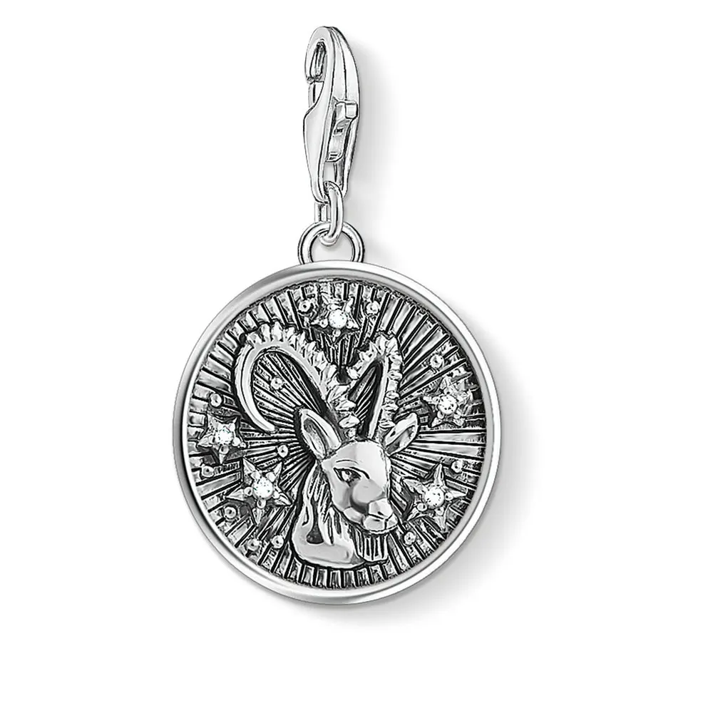 Capricorn 12 звезд созвездия Знак зодиака талисманы скорпион кулон подходит для DIY Браслеты Золото Тайский 925 пробы серебро 12 ювелирные изделия со знаками Зодиака - Окраска металла: Capricorn