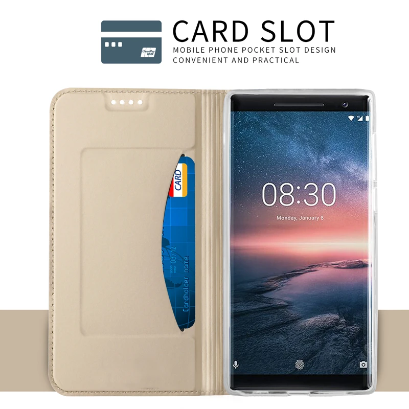 Высокое качество оригинальный кожи Pro серии Книга кожаный чехол для Nokia 8 Sirocco |