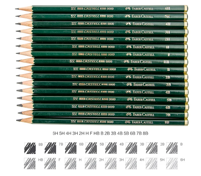 Faber Castell 16 шт. карандаши для эскизов, рисования Стандартные Карандаши 6H-8B для рисования и письма затенение эскиз черный провод товары для рукоделия