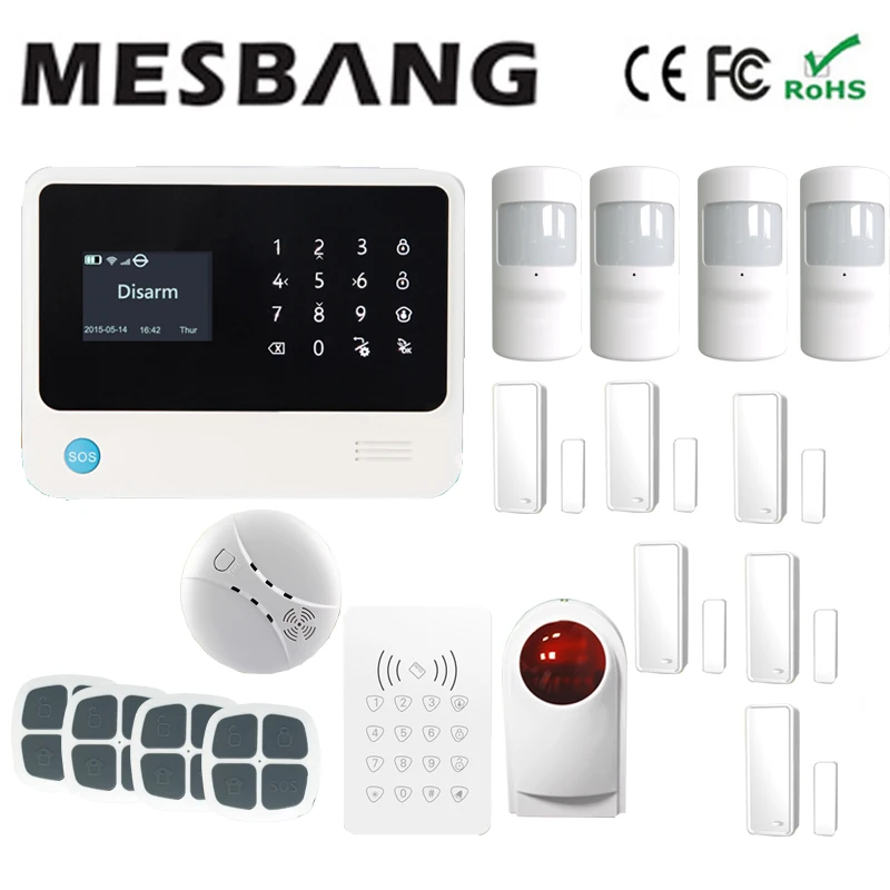 

wifi GSM alarm security systems with English, French,Russian,Spanish,Dutch free shipping by DHL