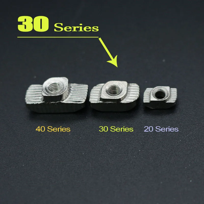 

HOT Carbon steel T type Nuts Fastener Aluminum Connector M3 M4 M5 M6 For EU Standard 3030 Industrial Aluminum Profile for Kossel