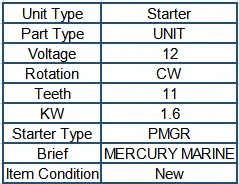 Стартер для Mercruiser Volvo Penta 50-807904A1 50-806964A2 50-806964A3 50-806964A4