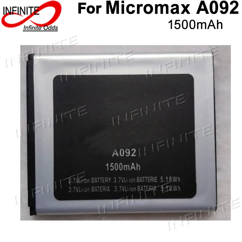 Аккумулятор для Micromax A092 1500 мАч высококачественный мобильный телефон запасной