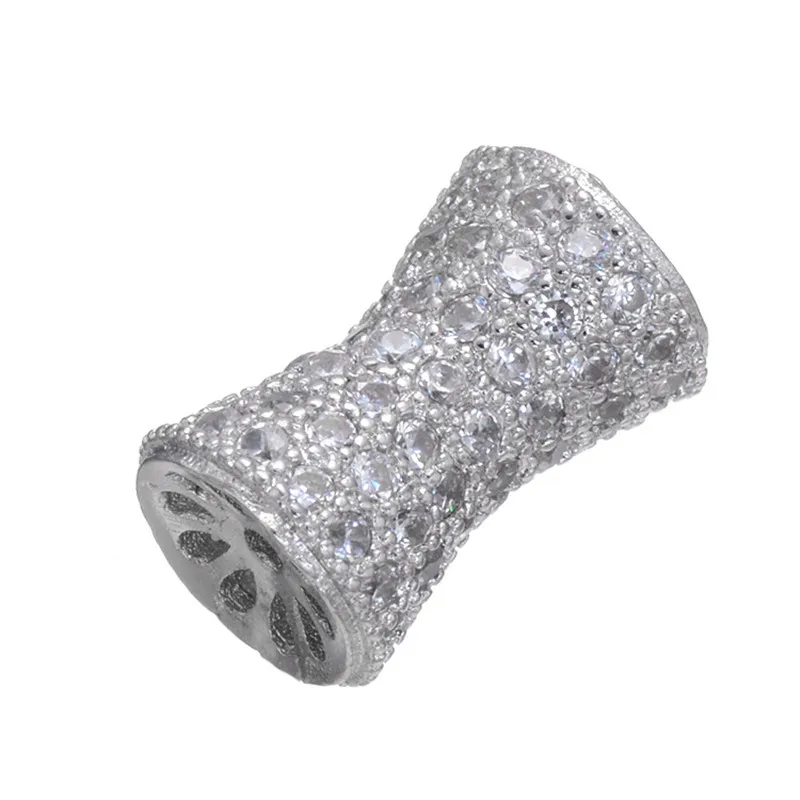 Микро проложить прозрачный Циркон барабан с поясным ремнем Шарм бусины подходят