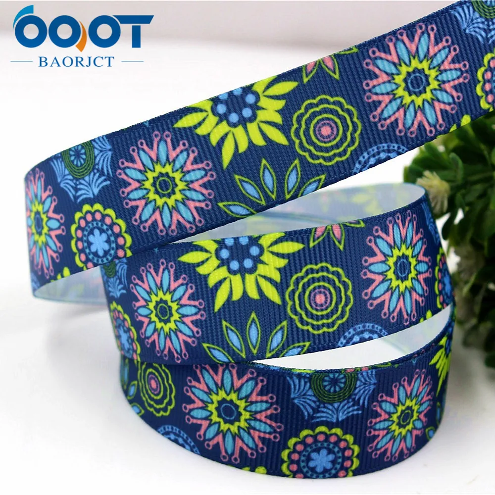 OOOT BAORJCT 175233 22 мм 10 ярд ленты с цветами Термальность печатным рисунком grosgrain