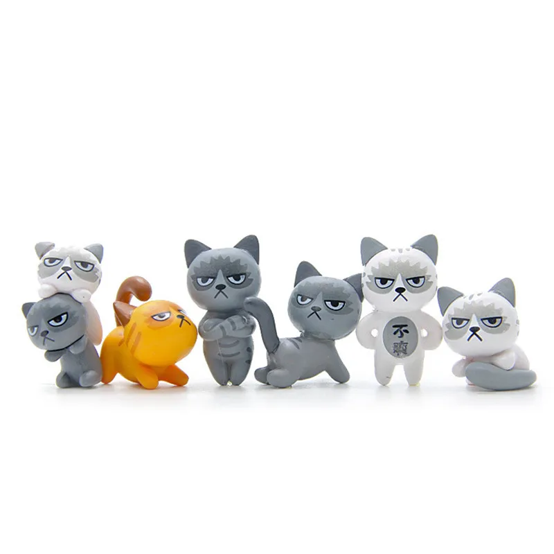 6Pcs/Set Stubborn Cat Phtot Props Ornaments Cake Decorations for Baby Shower Happy Birthday Cupcake Deor Boy/Girl Gift DIY Tools | Дом и сад