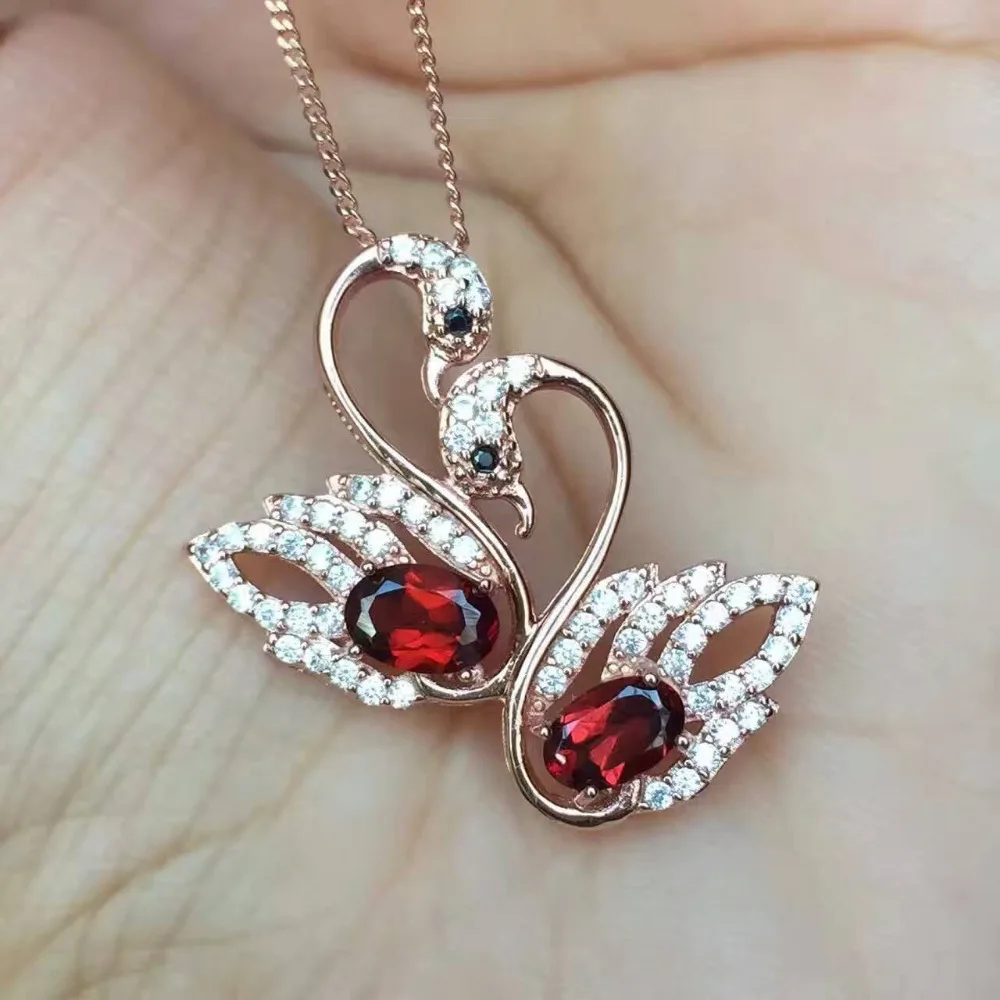 Подвеска с натуральным красным гранатом из серебра 925 пробы|jewelery pendants|jewelery