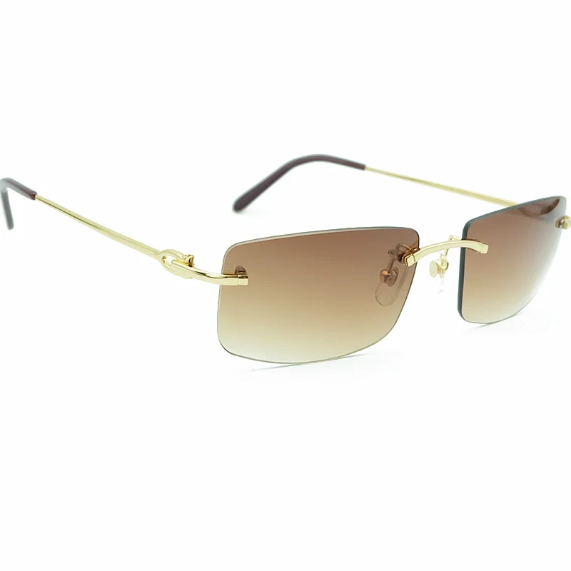 

Trendy Luxury Sunglasses Men Retro Rimless Carter Glasses Sun Glasses Summer Driving Shades For Women Vintage Sunglass