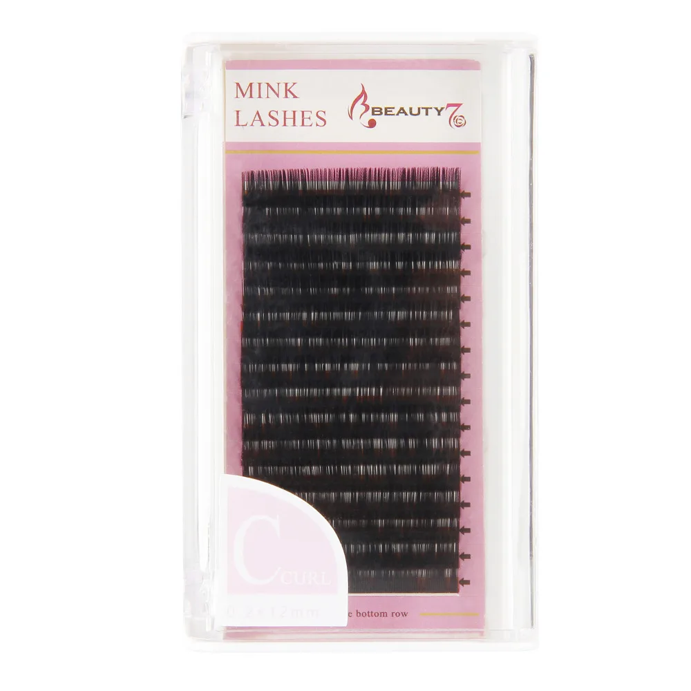 

BEAUTY7 C Curl 0,20 мм * 12 мм объем ресниц макияж Накладные ресницы индивидуальное наращивание ресниц натуральные ручной работы 3D норковые ресницы