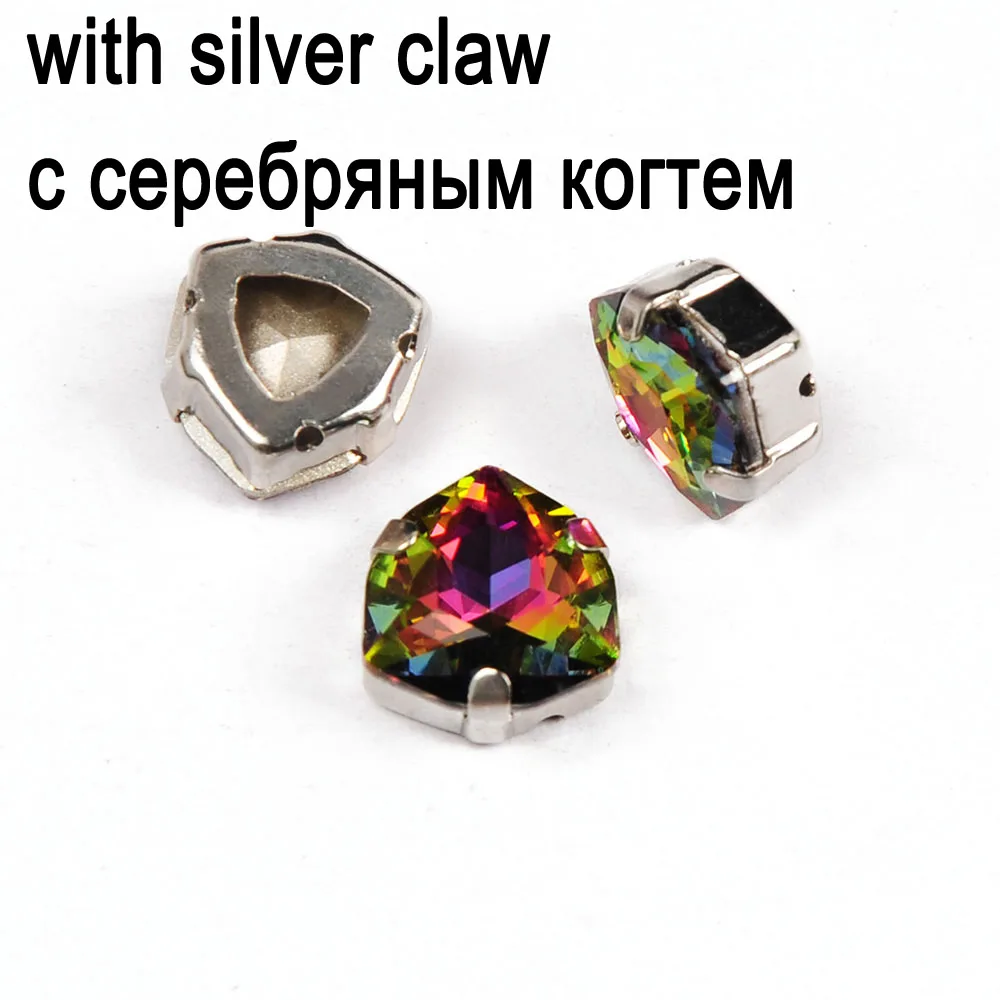 crystal with silver 001VM радужные Trilliant K9 стеклянные стразы с кристаллами, модные камни для украшения одежды, ювелирных изделий, изготовления одежды - Цвет: crystal with silver