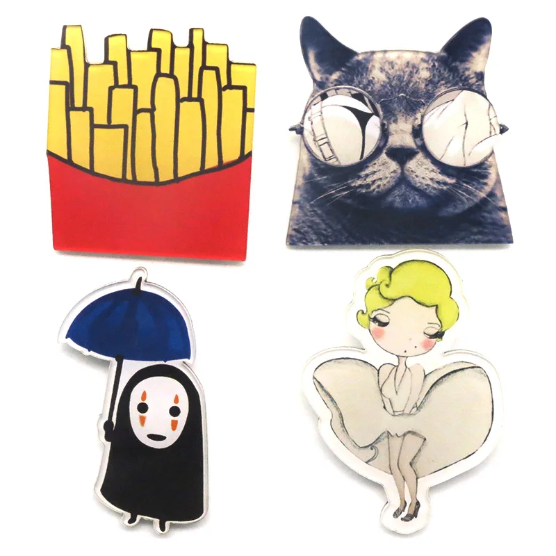 Новая рубашка милые Акриловые Броши Харадзюку значок украшение из мультфильма
