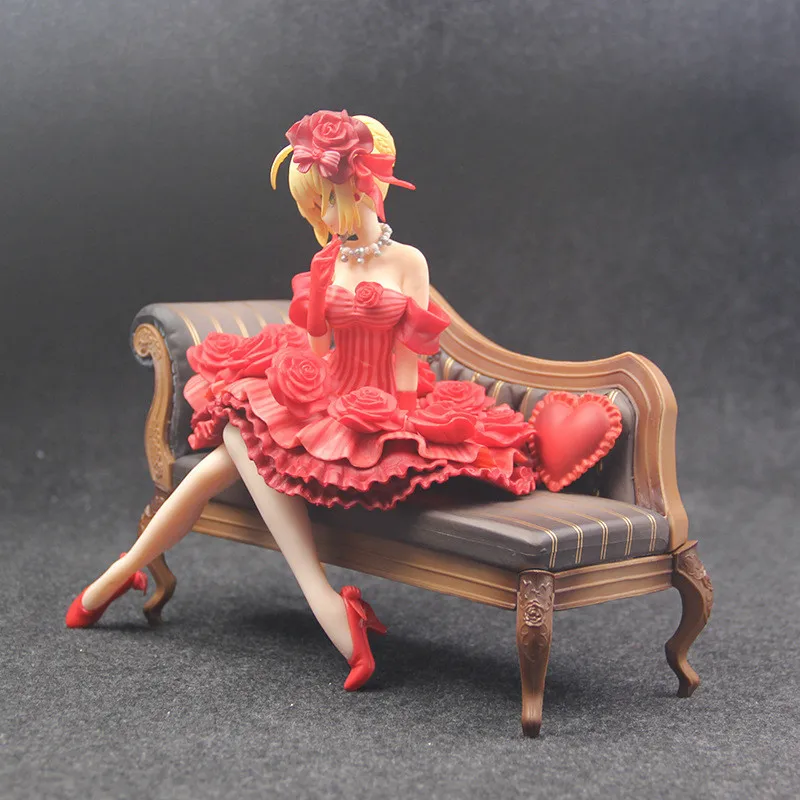 Kawaii Anime Girl Fate/stay Night FGO Red Saber Nero сидячая позиция Ver. ПВХ 1/6 Настольный Декор Куклы