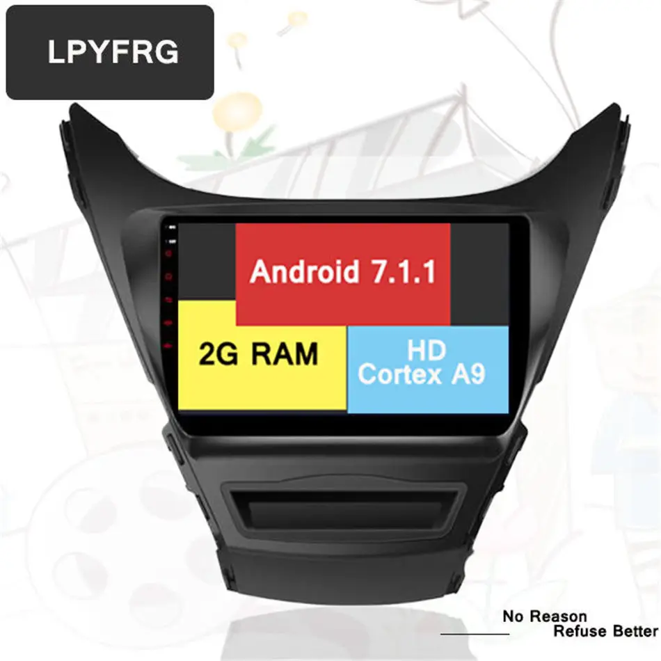 Android 7 1 Автомобильный dvd плеер для HYUNDAI elantra 2012 2013 2014 головных устройств