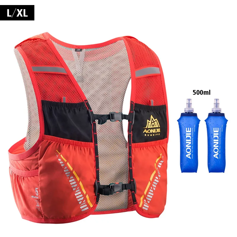 LXL-Orange-500ml AONIJIE гидратация пакет рюкзак сумка Жилет Жгут водный Пузырь Пешие прогулки Кемпинг бег марафон гонки скалолазание 5L - Цвет: LXL-Orange-500ml