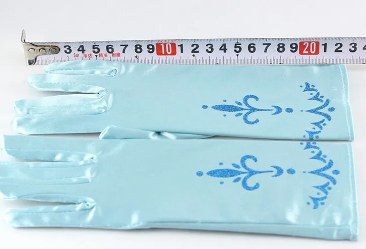 Маскарадные перчатки Эльзы и Анны детские с мультяшным принтом для девочек