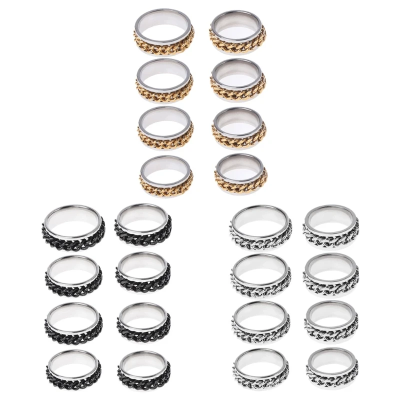 EDC Finger Fidget Spinner Size 6-13 Stainless Steel Chain Rotatable Ring Relieving Anxiety BC0815 Drop ship | Игрушки и хобби