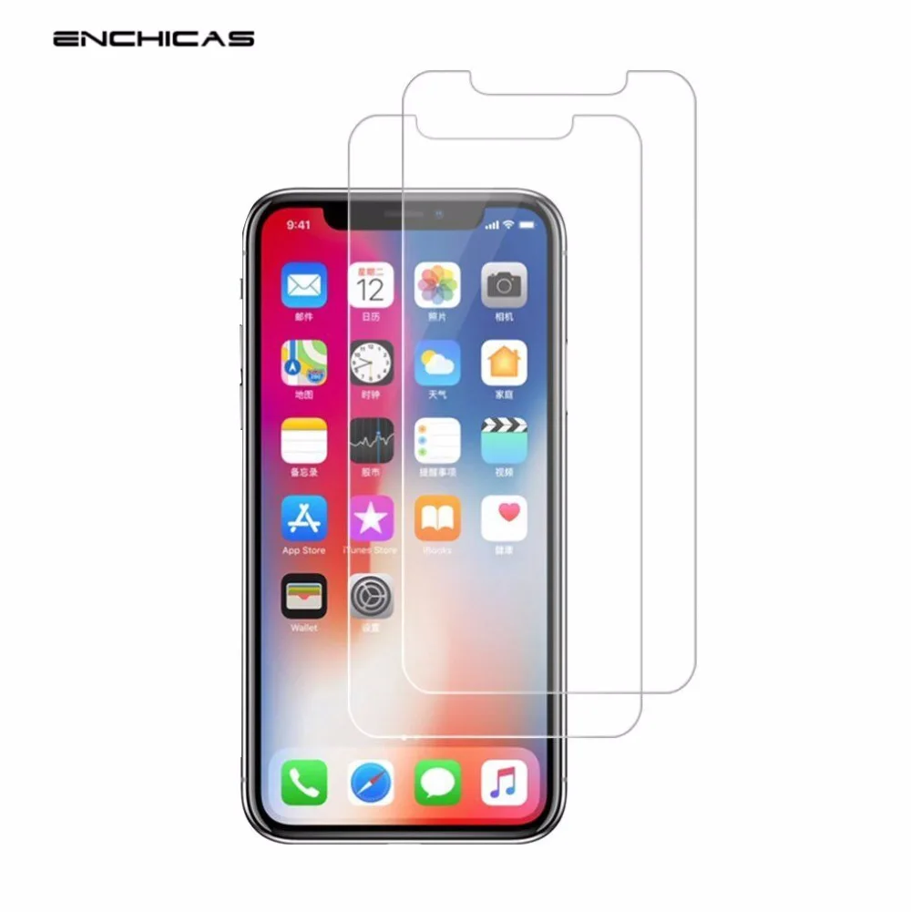 Enchicas 2 пакеты защитный Плёнки крышка для iPhone X 10 8 7 6 S плюс 5 5S shatteroof щит закаленное