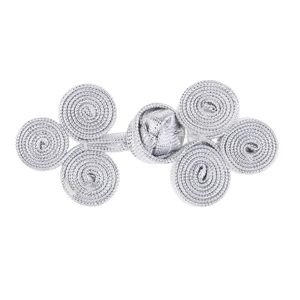 Silver Fistyle 10 комплектов, разные цвета, китайская лягушка, узел, застежка на пуговицы, застежка для рукоделия, шитье, повседневные пальто, одежда для чонсам - Цвет: Silver