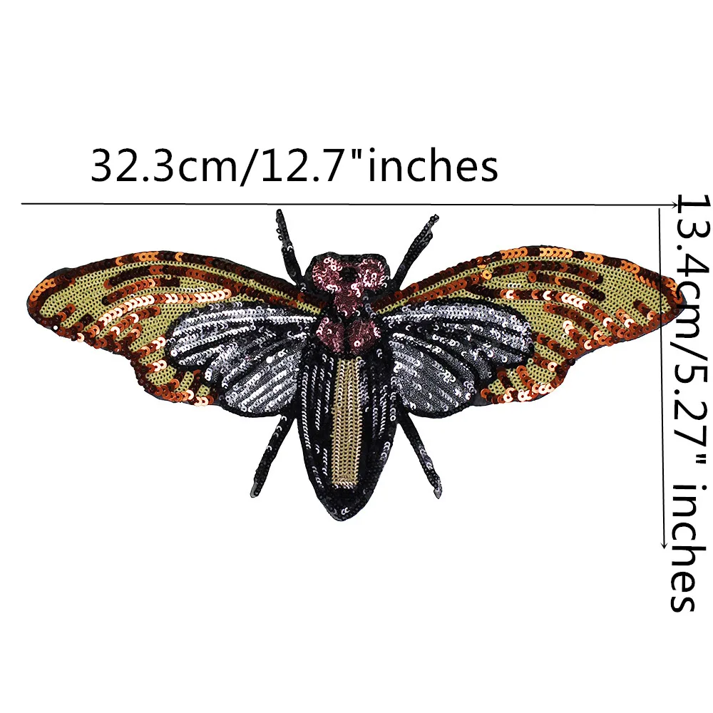 10 шт. нашивки с вышивкой в виде пчелы и больших пайеток ткань пайетками