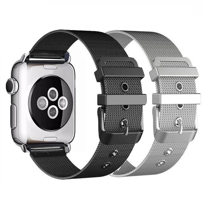 Ремешок из нержавеющей стали с петлей для часов Apple Watch 4 3 2 1 iWatch 38 мм 42 40 44 серия