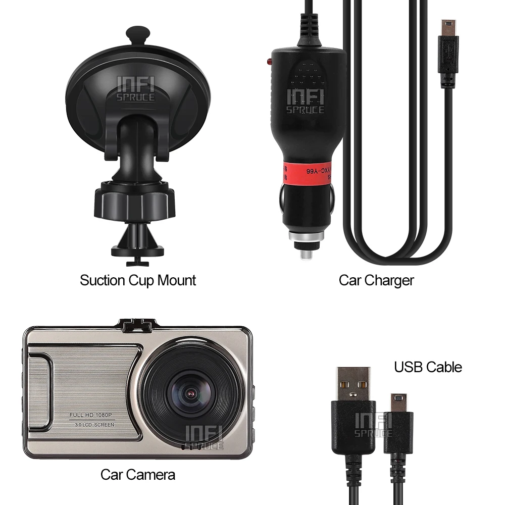 3 дюймовый Видеорегистраторы для автомобилей 1080 P FHD 170 градусов Широкий формат