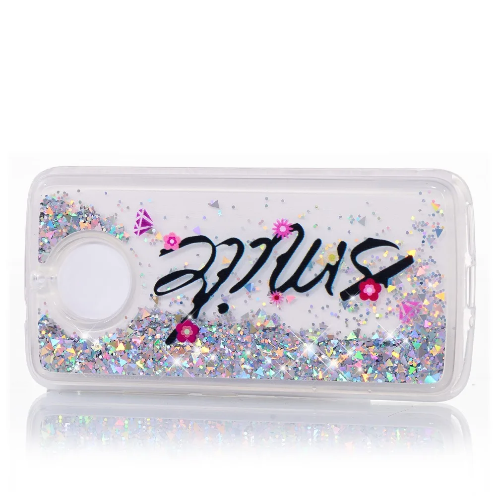 Glitter Sand Quicksand Dynamic Liquid Silicone Phone Case For Motorola Moto G5 G5s E4 C G6 2018 E5 Plus Z3 Play Back Cover Funda |
