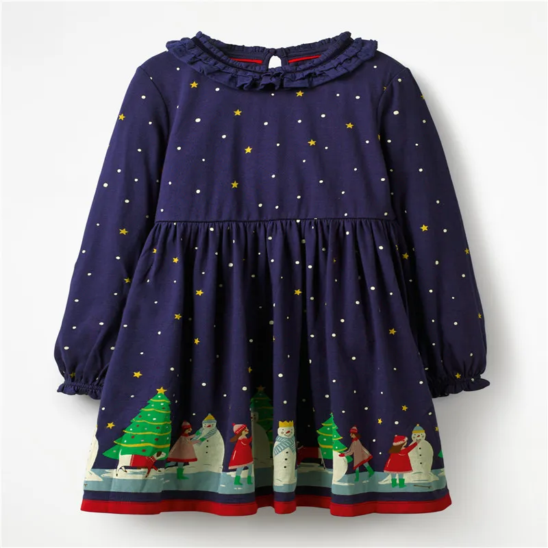 New Arrival Long Sleeve Girls Dresses Cotton Princess Alpaca Clothing For Autumn Spring Children Dress Fashion School Wear | Детская