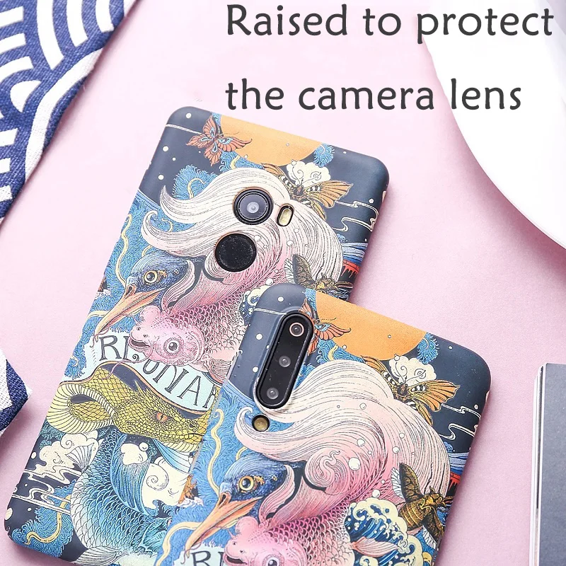 Японский жесткий чехол ukiyo-e Edo period Koi fish для XIAOMI MI9 MI9SE MI8 MI8SE MI8LITE MIX3 MIX2S |