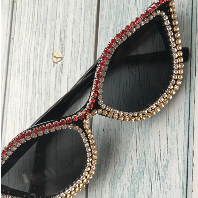 ZAOLIHU 2019 Big Cat Eye Sunglasses Women Handmade Diamond Sexy Female Sun Glasses Luxury oculos de sol Cheap Eyeglass | Аксессуары для