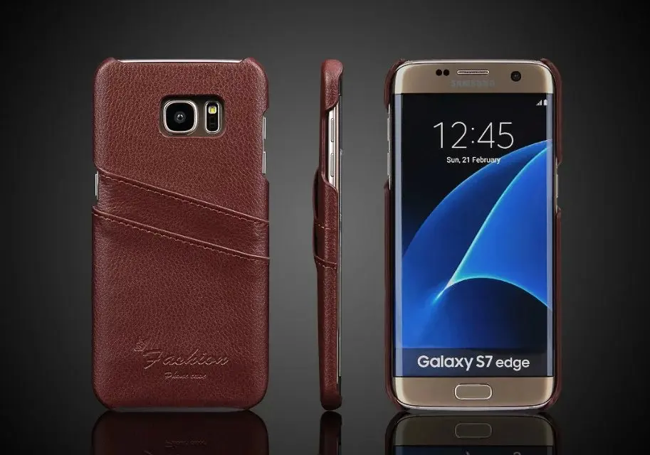 Горячий Новый Натуральная кожа Назад Shell для Samsung S7 Edge сотовый телефон чехол protective