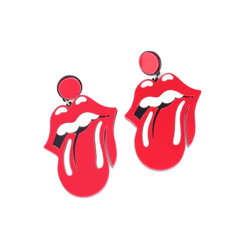 Euramerican Exaggerated Funny Red Lips Tongue Women Female Sexy Mouth Nightclub Hiphop Acrylic Drop Earrings Fashion Gift E18154 | Украшения